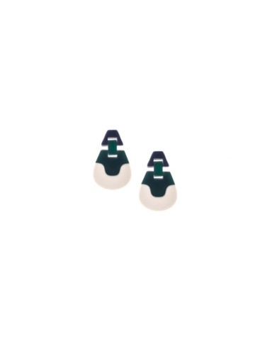 Panorama Wave Earrings Green
